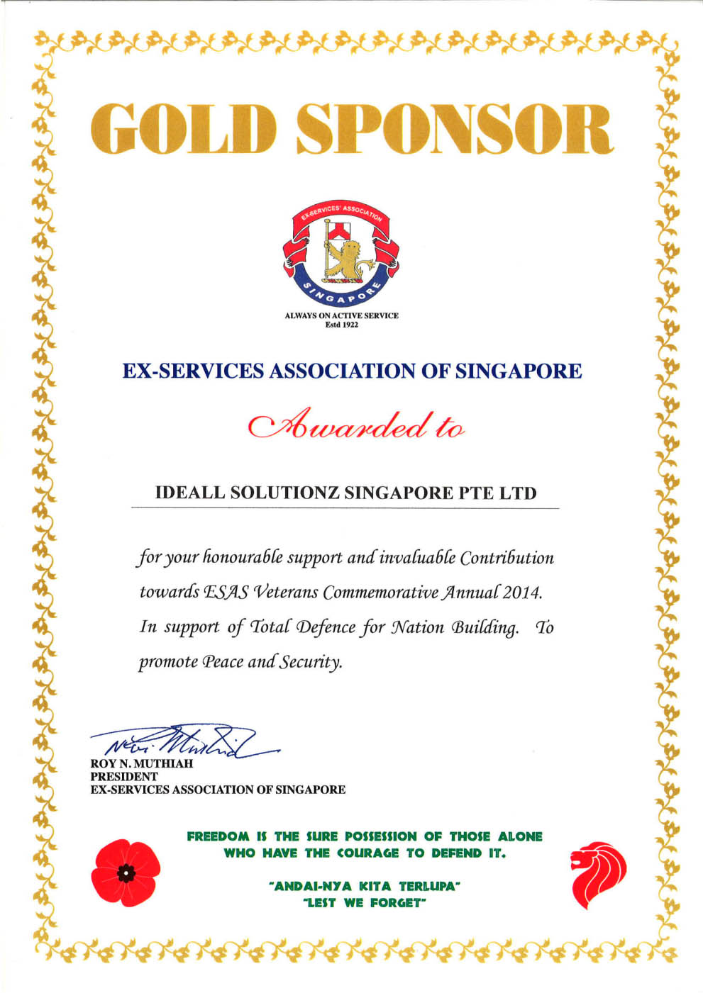 Excellence in Service