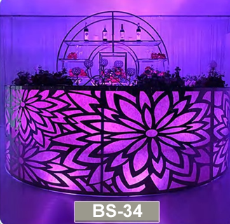 Purple Floral Backlit Bar